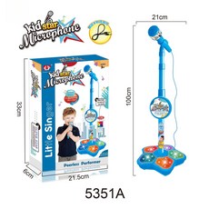 귀여운 어린이 마이크 불빛 장난감 유아 노래방 기기 생일 어린이날 선물 추천, 블루