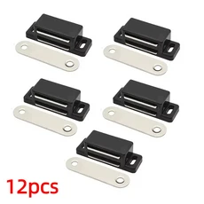 12 조각 찬장 주방 가구 마그네틱 캐비닛 도어 래치 클로저 흰색 플라스틱 강력한 자석, 01 Black-12PC