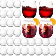 테베리 20개 세트 깨지지 않는 플라스틱 와인잔 스템리스 16온스 투명 음료잔 와인컵 일회용 및 재사용 가능 샴페인 디저트 음식 샘플 케이터링 결혼식용