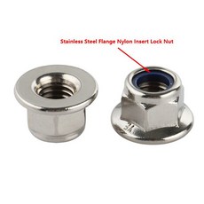 M3-M12 DIN6923 플랜지 나일론 인서트 잠금 너트 A2 304 스테인리스 스틸 및 아연 도금 자가 검정/흰색, 08 M12(1pcs), 03 304 Stainless Steel