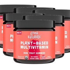 라마내추럴스 어덜트 리얼 과일 멀티비타민 구미 젤리 LLAMA NATURALS Adults Real Fruit Multivitamin, 6개, 120정
