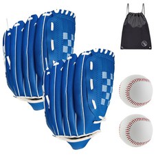 VITALO 올플레이 야구캐치볼 세트 우투 좌투용 글러브 2P+야구공2P+PGN짐쌕가방1P, 1세트, 우투 블루세트