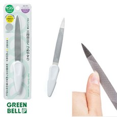 일본 그린벨 네일파일 손톱샌딩 3단 연마 야스리 손톱줄, 화이트손잡이, 1개