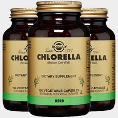 SOLGAR 綠藻補充素食膠囊, 100顆, 3罐