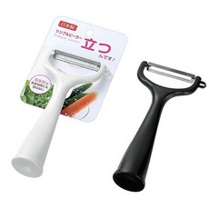 輕鬆購五金百貨 日本可立式皮引削皮刀 廚房多功能削皮器, 1個, 黑、白