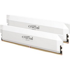 Crucial 프로 DDR5 RAM 32GB 키트 (2x16GB) 6400MHz CL32 오버클로킹 데스크탑 게이밍 메모리 인텔 XMP 3.0 및 AMD Expo 호환, 32GB Kit (2x16GB) White