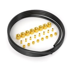 GASHER 38.1cm(15인치) 공기 압축기 언로더 튜브 키트 10개 1cm(3/8인치) 슬리브 페룰 압축 인서트 및 압축 너트 포함, 60" Tube 25PCS