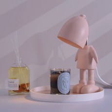 YP香氛 機器人融蠟燈 定時調光功能 (附2顆燈泡), 粉色