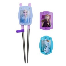 里和 lilfant 韓國製 冰雪奇緣2 學習筷 兒童筷子 304不鏽鋼 收納袋 艾莎 雪寶, 1套, 冰雪更換組, 藍紫色