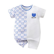 雪倫小舖 短袖包屁衣 寶寶短袖連身衣 爬服 透氣童裝 嬰兒服 外出爬服