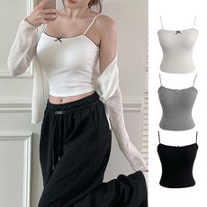 [수앤수][캡내장] 사에 리본 잔잔 프릴 크롭 나시 (26C017)