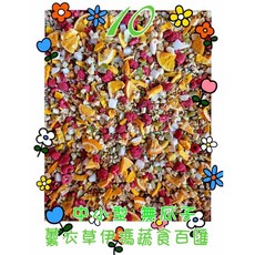 ｛集鸚社｝ 鸚鵡熟化日糧 無瓜子款 熟化料 中小型＆蔬菓花綜合維他命花青素健康日糧 無殼款, 1個, 10號x一包｛2斤｝
