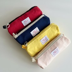 엣모스트 캔버스 심플 필통 파우치 펜케이스, 1개, 레드