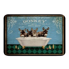 아동용 귀여운 염소 욕실 러그 농가 양 소녀 여성 장식 애호가 매트 미끄럼 방지 레트로 빈티지 그린 액세서리 40.6cm x 61cm(16인치 24인치), 멀티 09