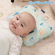 신생아 짱구 아기베개 PCM 냉감 태열관리 지오필로우, 1개, 핑크베어