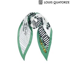 [백화점 정품] 루이까또즈 스카프 쁘띠 사각 마름모 실크 그린 EW863