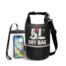 Heliosea 여성 및 남성용 방수 드라이 백 5L 롤 탑 경량 보관 가방 반사 백팩 휴대폰 파우치 포함 여행 수영 보트 카약 패들 액세서리에 적합 113298, Heliosea 여성 및 남성용 방수 드라이 백, 5L