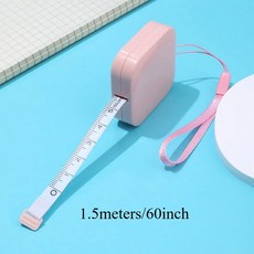 휴대용 테이프 측정 소프트 눈금자 가죽 자동 개폐식 옷 체중 감량 신체, 2. Square-Pink, A. 1PC 1.5m(60Inch), 1개