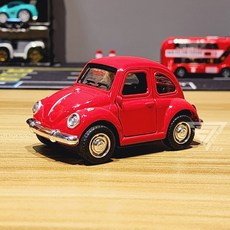 聲光可開門Q版復古合金車 - 警車 金龜車 雙層巴士 復古老爺車 mini cooper模型車 小車, 金龜-紅(聲光雙開門, 1個