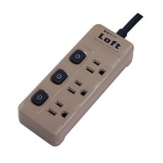 EC 居家工業風 3P 3插安全節能延長線 奶茶色 LL-500-6, 1個