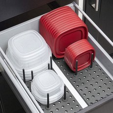 위즐 길이 조절 가능한 싱크대 주방 그릇 접시 정리대 거치대, 다크그레이, 1개