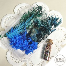 永生花乾燥花材包：台灣現貨速發，超值組合，DIY手工材料，繡球兔尾等豐富選擇, ２１號深藍色系, 深藍色系