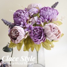 클레이스 작약 조화 꽃다발, 1개, 퍼플