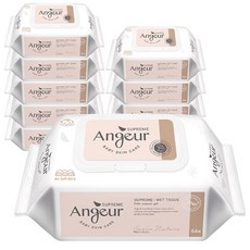 앙쥬르 슈프림 물티슈 캡형, 64매, 10개