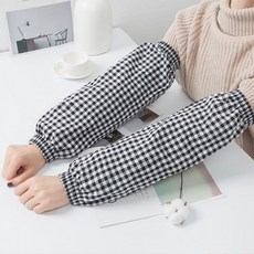 여성 체크 팔토시 블랙