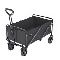 접이식 캠핑카트 웨건 정원용 운반카트 트롤리 폴딩 야외활동 핸드카트, L. 대용량 클래식블랙 7인치 200kg B