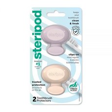 Steripod 클립식 칫솔 보호물 분홍과 파랑 2개입, Steripod 클립식 칫솔 보호물, 분홍과 파랑, 2, 핑크와 블루.