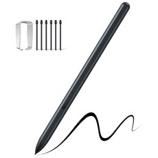 JAMJAKE EMR 무충전 S펜 와콤 태블릿 터치펜 갤럭시탭 S6~S11 시리즈 호환 필기 학습용, 1개, 블랙