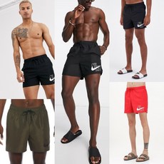나이키 스윔 래쉬가드 워터 반바지 비치웨어 블랙 레드 카키 일상겸용 가능