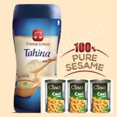 [타히니1개+삶은 병아리콩 3캔] tahini 타히나 tahina 후무스 hummus [TAHINI 1 + CHICK PEAS 3], 1개, 1.44kg