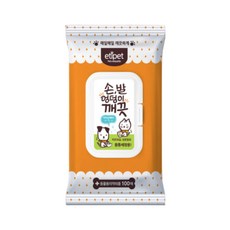 강아지 고양이 손 발 엉덩이 물티슈 에티펫, 1개, 100개입