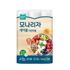 모나리자 에어볼 키친타올 150매, 12롤, 2개