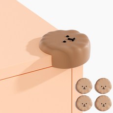 레디박스 못생긴 비숑 모서리 코너 보호 방지 가드 실리콘 4개, 브라운, 1세트