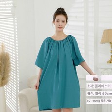 사우나방수치마 고정식 방수 추천 플라워 사우나 찜질복, 워싱면 소매포함 그린