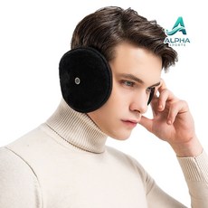 알파 기모 겨울방한용 방풍귀마개 1+1, 블랙, 2개