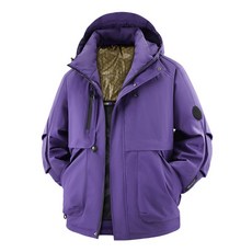 冬季加厚保暖連帽石墨烯棉服外套 防風防水情侶款戶外登山棉襖 男士休閑短款運動棉大衣