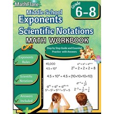 (英文圖書)Exponents and Scientific Notations Math Workbook 6th to 8th Grade: Grade 6-8 Exp... 平裝版, Mathflare, 英文