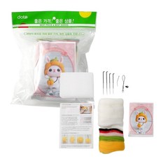 OW DIY 펠트 키트 토끼 양모실인형 만들기 취미 세트, 1개