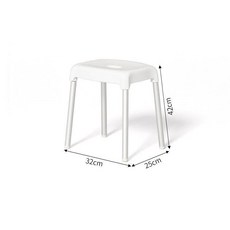 신발장 식탁의자 가정용 낚시의자 분해가능 원형의자, 퓨어화이트 40cm