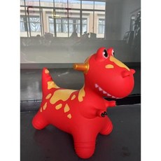 어린이용 행운의 점핑 사슴 PVC 어린이 말 확대 두껍고 방폭 팽창 장난감, 음악 행복한 붉은 용님