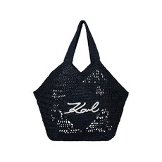 칼 라거펠트 시그니처 크로셰 라지 비치 백