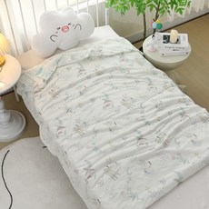 A類透氣被子兒童涼感夏涼被幼兒園寶寶防踢被空調被冰絲薄被超柔, 夏涼被【蘑菇小兔.】