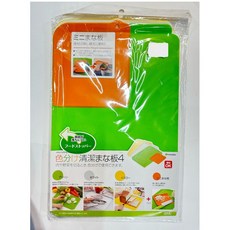 inomata 分類砧板M號 4入組 食品級四色薄型防滑耐磨切菜板, 1個, 4入 抗菌耐磨薄型分色砧板M號