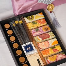 수제 전통간식 [도라지정과 + 과일강정 + 호두정과] 담헌 명품1호 혼합형 세트 - 상견례 명절 부모님 답례품 등 선물세트, 1세트, 200g