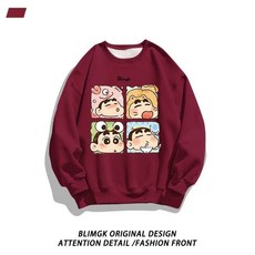 [♥당일 출고♥] 남녀 만화 크레용 신짱 짱구 프린트 면 긴소매 티셔츠 트렌드 루즈핏 캐주얼 상의