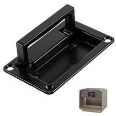 Xelsluthe 매입형 풀 핸들 도어 트랩 손잡이 아연 합금 블랙 해치 공구 상자 데크 해양 캐비닛용, Xelsluthe 매입형 풀 핸들, 도어 트랩 손잡이,